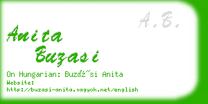 anita buzasi business card